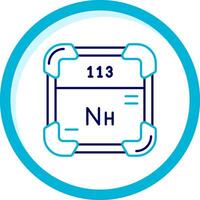 nihonium dos color azul circulo icono vector