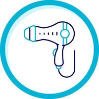 Hair dryer Two Color Blue Circle Icon vector