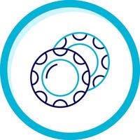 Plate Two Color Blue Circle Icon vector