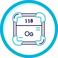 Oganesson Two Color Blue Circle Icon vector