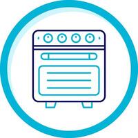 Oven Two Color Blue Circle Icon vector