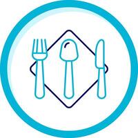 Cutlery Two Color Blue Circle Icon vector