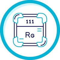 Roentgenium Two Color Blue Circle Icon vector