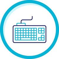Keyboard Two Color Blue Circle Icon vector