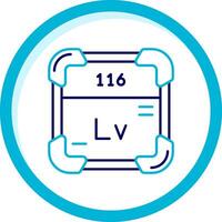 Livermorium Two Color Blue Circle Icon vector