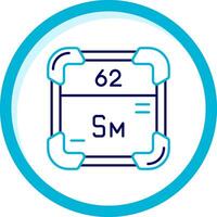 Samarium Two Color Blue Circle Icon vector