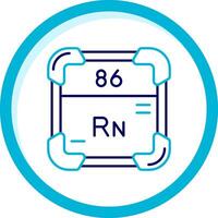 radón dos color azul circulo icono vector