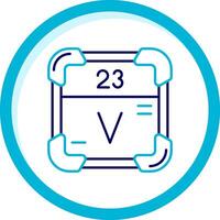 Vanadium Two Color Blue Circle Icon vector
