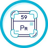 Praseodymium Two Color Blue Circle Icon vector