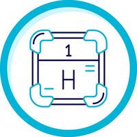 Hydrogen Two Color Blue Circle Icon vector