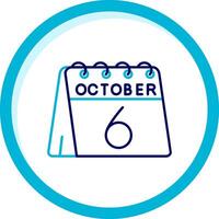 6th of October Two Color Blue Circle Icon vector