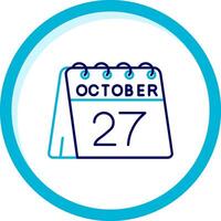 27th of October Two Color Blue Circle Icon vector