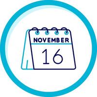 16th of November Two Color Blue Circle Icon vector