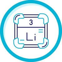 Lithium Two Color Blue Circle Icon vector