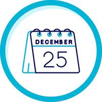 25th of December Two Color Blue Circle Icon vector