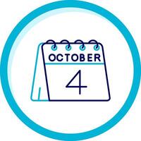 4th of October Two Color Blue Circle Icon vector