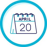 20th of April Two Color Blue Circle Icon vector