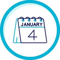 4th of January Two Color Blue Circle Icon vector