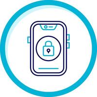 Lock Two Color Blue Circle Icon vector