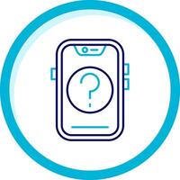 Question Two Color Blue Circle Icon vector