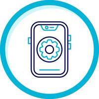Settings Two Color Blue Circle Icon vector