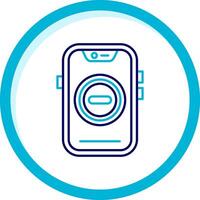 Stop Two Color Blue Circle Icon vector