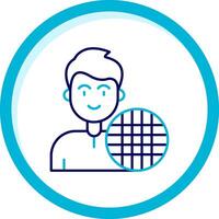 Grid Two Color Blue Circle Icon vector