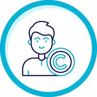 Copyright Two Color Blue Circle Icon vector