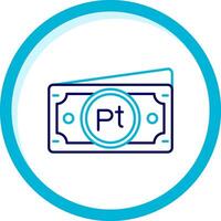 Peseta Two Color Blue Circle Icon vector