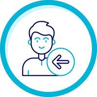 Back Two Color Blue Circle Icon vector