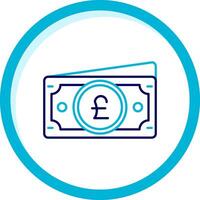 Pound Two Color Blue Circle Icon vector