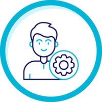 Settings Two Color Blue Circle Icon vector