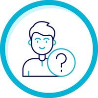 Question Two Color Blue Circle Icon vector