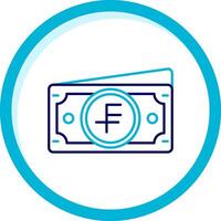 Swiss franc Two Color Blue Circle Icon vector