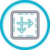 Intersect Two Color Blue Circle Icon vector