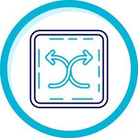 Shuffle Two Color Blue Circle Icon vector