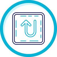 U turn Two Color Blue Circle Icon vector