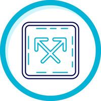 Intersect Two Color Blue Circle Icon vector
