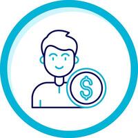 Money Two Color Blue Circle Icon vector