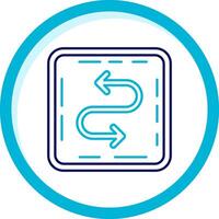 Zigzag Two Color Blue Circle Icon vector