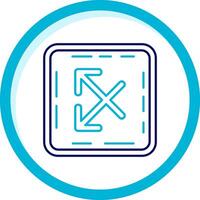 Intersect Two Color Blue Circle Icon vector