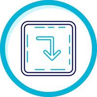 Turn down Two Color Blue Circle Icon vector