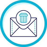 Dustbin Two Color Blue Circle Icon vector