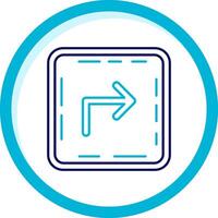 Turn Two Color Blue Circle Icon vector