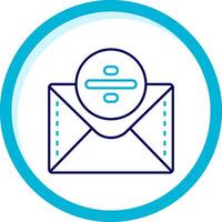 Divide Two Color Blue Circle Icon vector