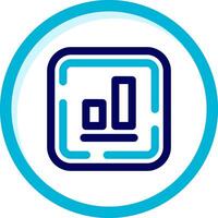 Bottom alignment Two Color Blue Circle Icon vector
