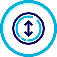 Up and down arrow Two Color Blue Circle Icon vector