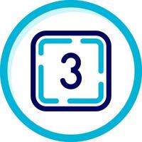 Three Two Color Blue Circle Icon vector