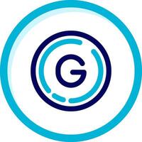 Letter g Two Color Blue Circle Icon vector