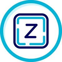 Letter z Two Color Blue Circle Icon vector
